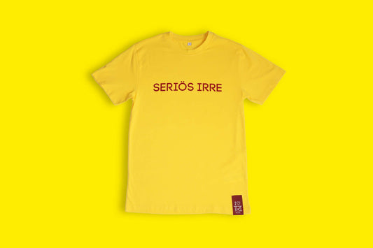 T-Shirt "seriös irre" - gelb